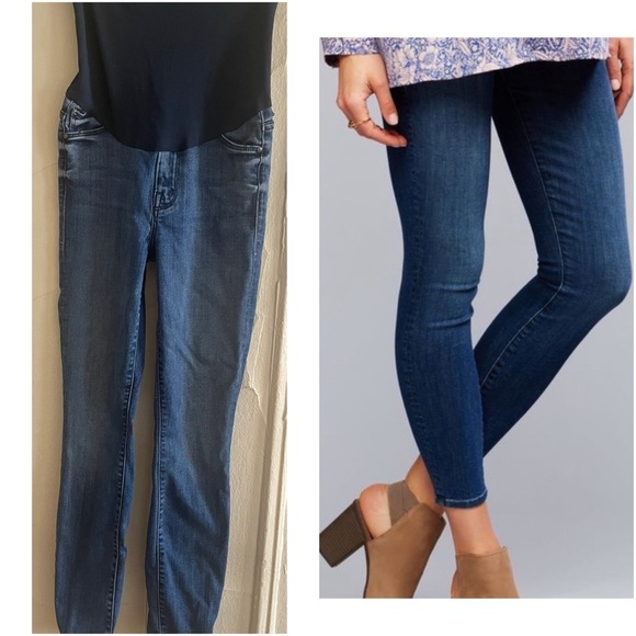 MOTHER BRAND MATERNITY JEANS 25 HIGH WAISTED LOOKER ANKLE IN “WATCH ME” - Picture 1 of 6